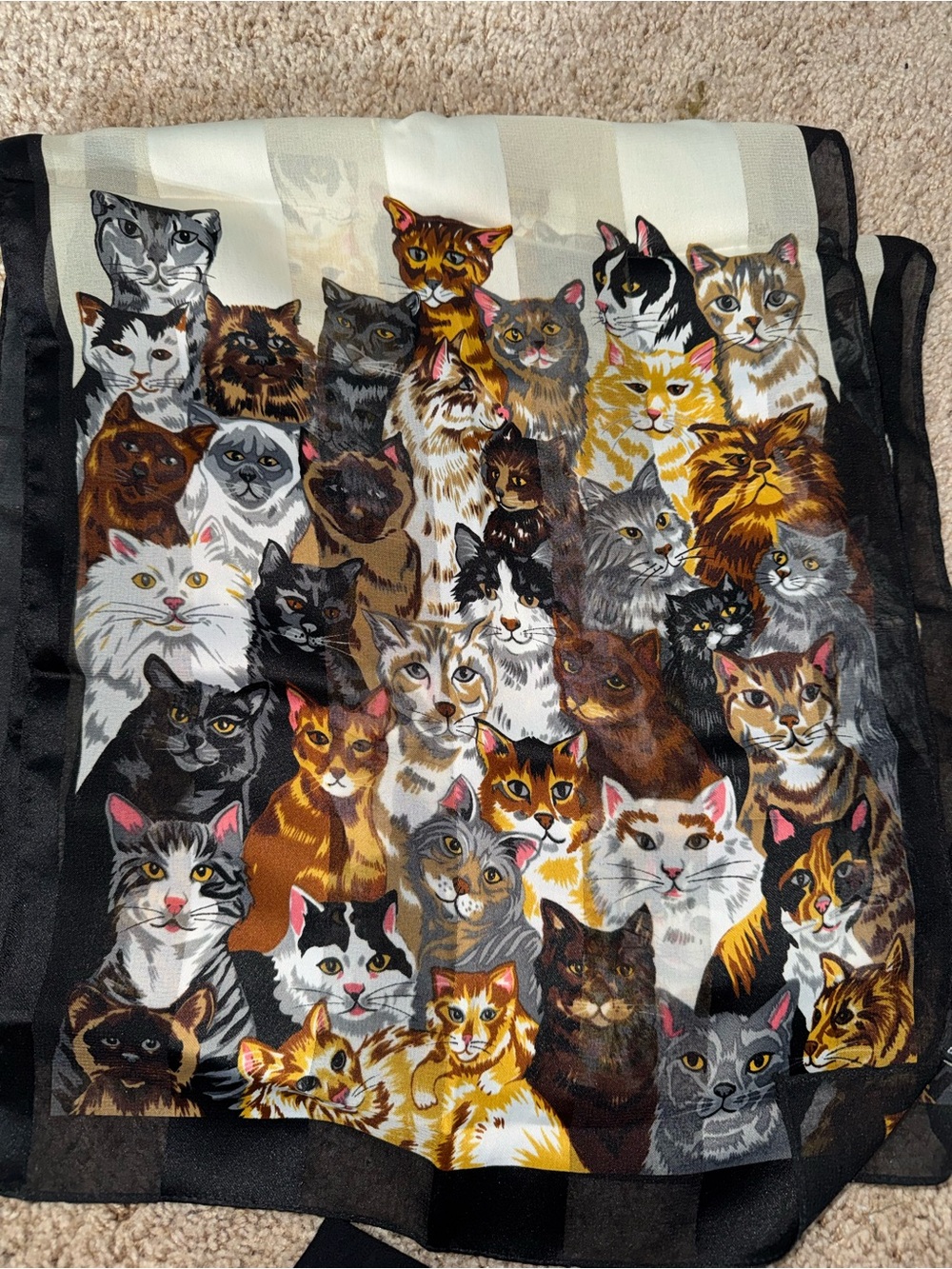 Multi-Color Cat Print Pet scarf